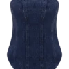 Corsetto in Denim con strass senza spalline Monte – Blu notte Corsetto in Denim con strass senza spalline Monte – Blu notte