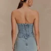 Corsetto in Denim ricamato Alessia – Light Vintage