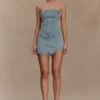 Corsetto in Denim ricamato Alessia – Light Vintage