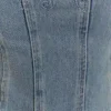Corsetto in Denim ricamato Alessia – Light Vintage
