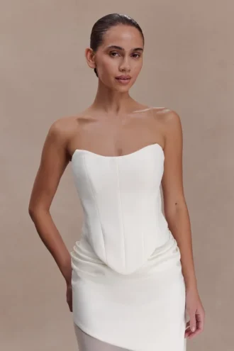 Corsetto senza spalline Karina in neoprene – Bianco Corsetto senza spalline Karina in neoprene – Bianco