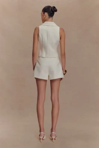 Gilet Alix con bottoni misti – Avorio
