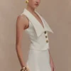 Gilet Alix con bottoni misti – Avorio