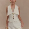 Gilet Alix con bottoni misti – Avorio