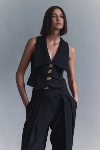 Gilet Alix con bottoni misti – Nero