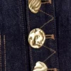 Gilet in Denim Shona con bottoni decorativi – Blu indaco slavato