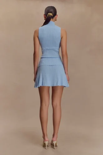 Gonna in maglia Indy Pointelle – Blu fiordaliso