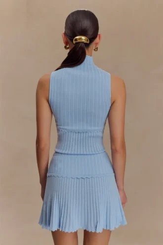 Top in maglia Indy Pointelle – Blu fiordaliso Top in maglia Indy Pointelle – Blu fiordaliso