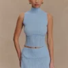 Top in maglia Indy Pointelle – Blu fiordaliso Top in maglia Indy Pointelle – Blu fiordaliso