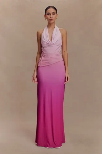Gonna lunga a sirena Bruna Slinky – Rosa sfumato