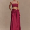Bandeau in lino arricciato Scottie – Vino
