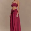 Bandeau in lino arricciato Scottie – Vino