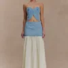 Top in Denim Tully senza spalline con cuciture a vista – Blu anni ’80 Top in Denim Tully senza spalline con cuciture a vista – Blu anni ’80