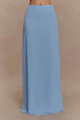Gonna lunga in chiffon Katalina – Azzurro