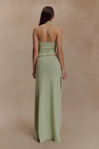 Gonna lunga in maglia a vita bassa Bowie – Verde pastello