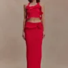Top in maglia con scollo all’americana e intrecci Samira – Rosso Top in maglia con scollo all’americana e intrecci Samira – Rosso