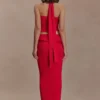 Top in maglia con scollo all’americana e intrecci Samira – Rosso Top in maglia con scollo all’americana e intrecci Samira – Rosso