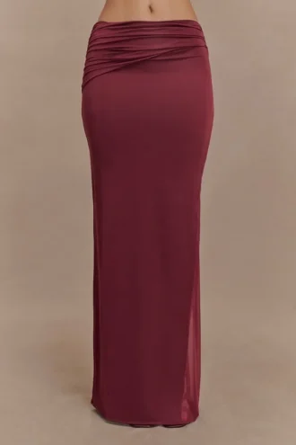 Gonna lunga Judy in tessuto slinky e rete – Vino Gonna lunga Judy in tessuto slinky e rete – Vino