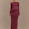Gonna lunga Judy in tessuto slinky e rete – Vino Gonna lunga Judy in tessuto slinky e rete – Vino
