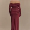 Gonna lunga Judy in tessuto slinky e rete – Vino Gonna lunga Judy in tessuto slinky e rete – Vino