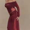 Gonna lunga Judy in tessuto slinky e rete – Vino Gonna lunga Judy in tessuto slinky e rete – Vino