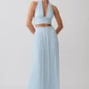 Top senza maniche con scollo all’americana plissettato Amaris – Azzurro Top senza maniche con scollo all’americana plissettato Amaris – Azzurro