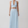 Top senza maniche con scollo all’americana plissettato Amaris – Azzurro Top senza maniche con scollo all’americana plissettato Amaris – Azzurro