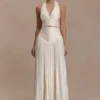 Gonna midi arricciata Makena – Bianco opalino