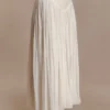 Gonna midi arricciata Makena – Bianco opalino