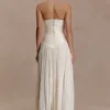Gonna midi arricciata Makena – Bianco opalino