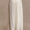 Gonna midi arricciata Makena – Bianco opalino