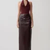 Top senza maniche con collo Calla e scollo all’americana – Merlot