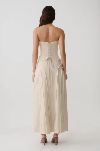 Gonna midi in lino sfrangiata Annie – Naturale Gonna midi in lino sfrangiata Annie – Naturale