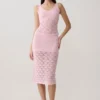 Top in maglia all’uncinetto Atlantis – Rosa confetto