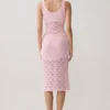 Top in maglia all’uncinetto Atlantis – Rosa confetto