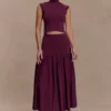 Gonna midi in maglia fasciata Romaine – Vino
