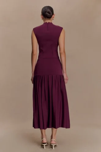 Gonna midi in maglia fasciata Romaine – Vino Gonna midi in maglia fasciata Romaine – Vino
