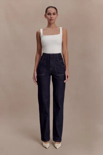 Jeans a vita alta Clarrissa – Blu indaco slavato