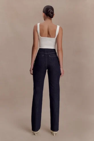 Jeans a vita alta Clarrissa – Blu indaco slavato