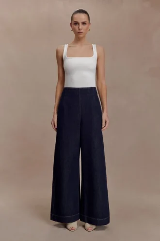 Jeans a vita alta con pinces Maral – Blu indaco slavato