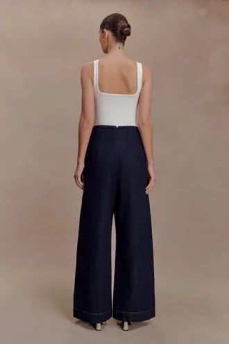 Jeans a vita alta con pinces Maral – Blu indaco slavato