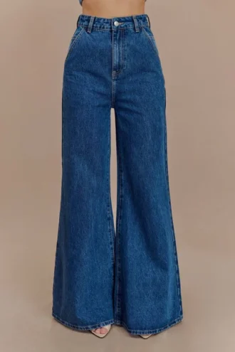 Jeans Denim a zampa larga Jen – Blu scuro
