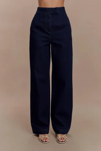 Jeans in Denim a gamba larga Rayne – Blu indaco Jeans in Denim a gamba larga Rayne – Blu indaco