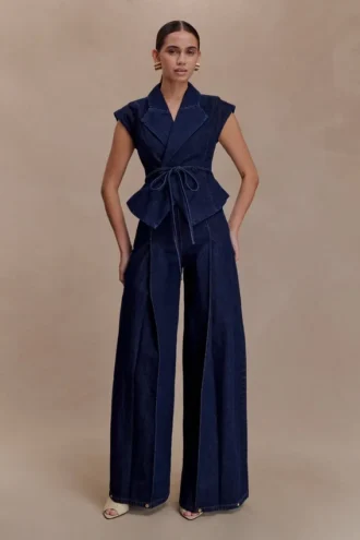 Jeans in Denim a vita alta Beatrix – Blu indaco