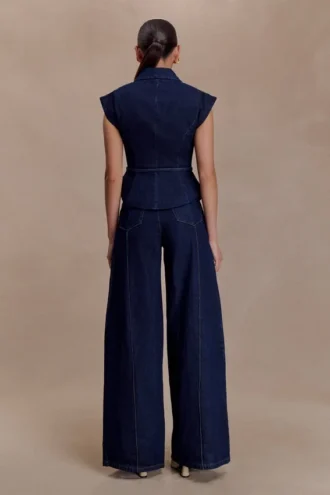Jeans in Denim a vita alta Beatrix – Blu indaco