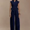 Top in Denim strutturato con laccio Charley – Blu indaco Top in Denim strutturato con laccio Charley – Blu indaco