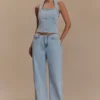 Jeans in Denim a vita media Caitlin – Azzurro Jeans in Denim a vita media Caitlin – Azzurro