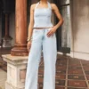 Jeans in Denim a vita media Caitlin – Azzurro Jeans in Denim a vita media Caitlin – Azzurro