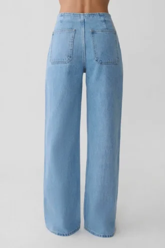 Jeans in Denim a vita media Caitlin – Blu classico