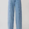 Jeans in Denim a vita media e gamba larga Roy – Blu classico Jeans in Denim a vita media e gamba larga Roy – Blu classico